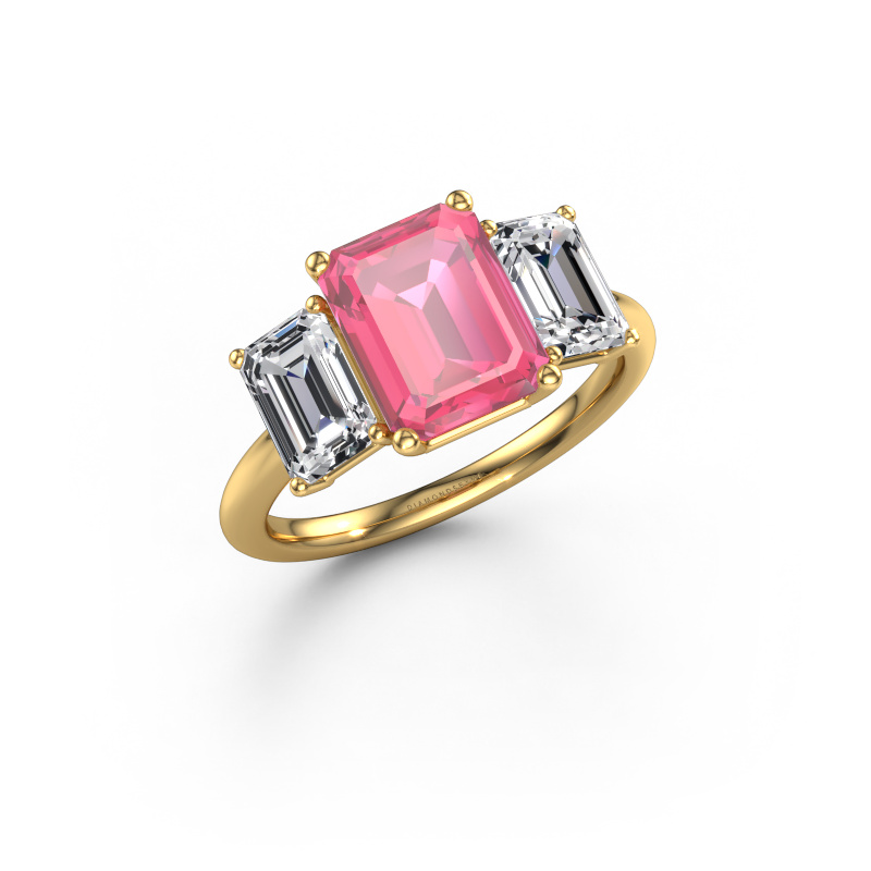 Image of Engagement ring Sandra 585 gold Pink sapphire 9x7 mm