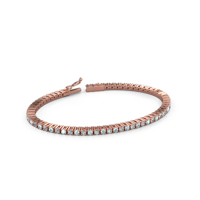 Bild von Tennisarmband Karin 2.4 mm 585 Roségold Aquamarin 2.4 mm