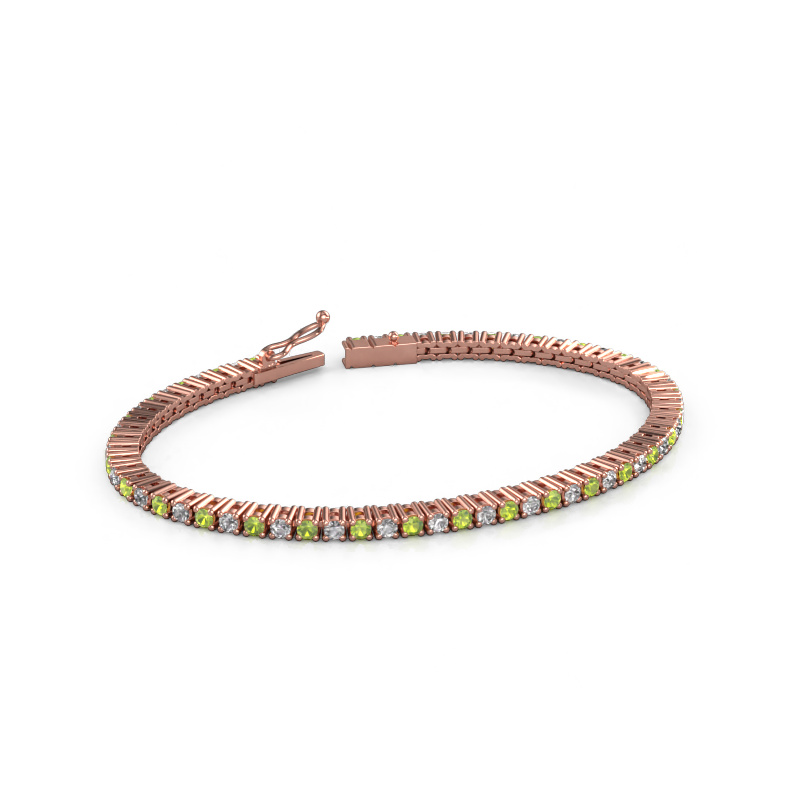 Image of Tennis bracelet Karin 2.4 mm 585 rose gold Peridot 2.4 mm