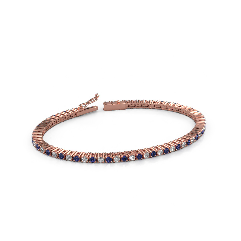 Bild von Tennisarmband Karin 2.4 mm 585 Roségold Saphir 2.4 mm