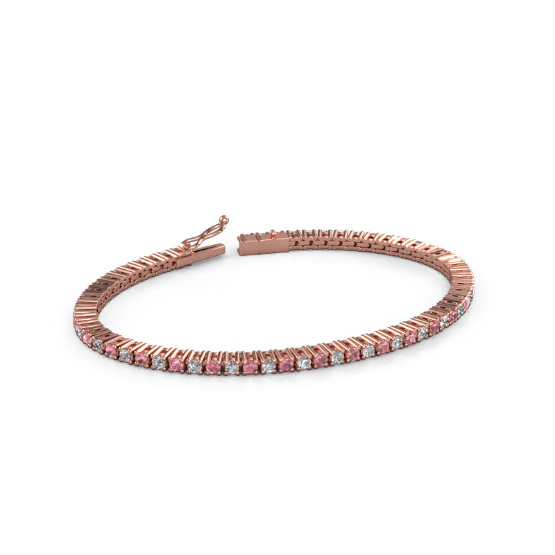 Image of Tennis bracelet Karin 2.4 mm 585 rose gold Tourmaline pink 2.4 mm