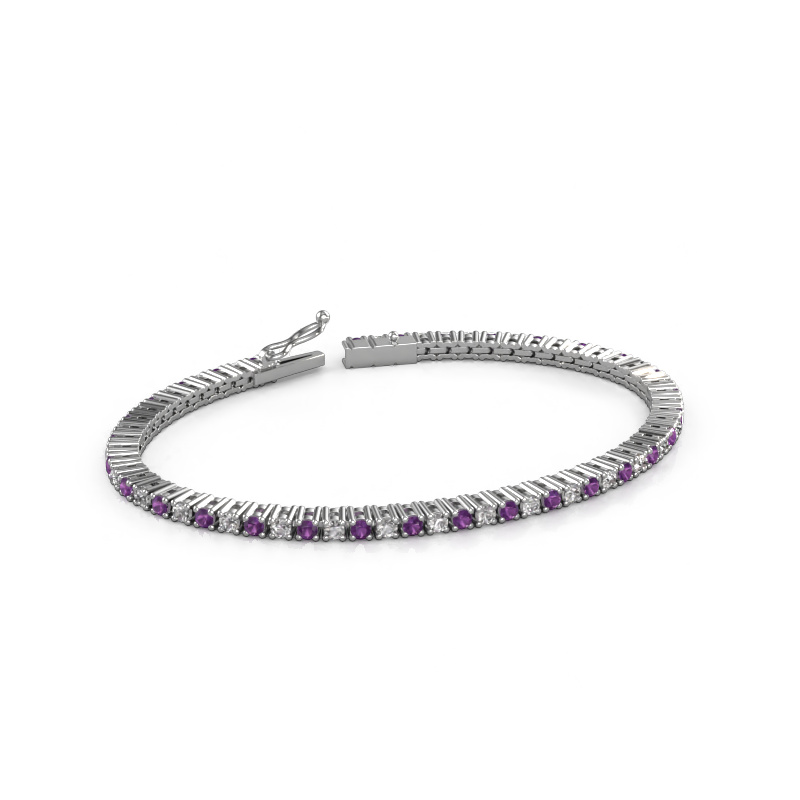 Image of Tennis bracelet Karin 2.4 mm 585 white gold Amethyst 2.4 mm
