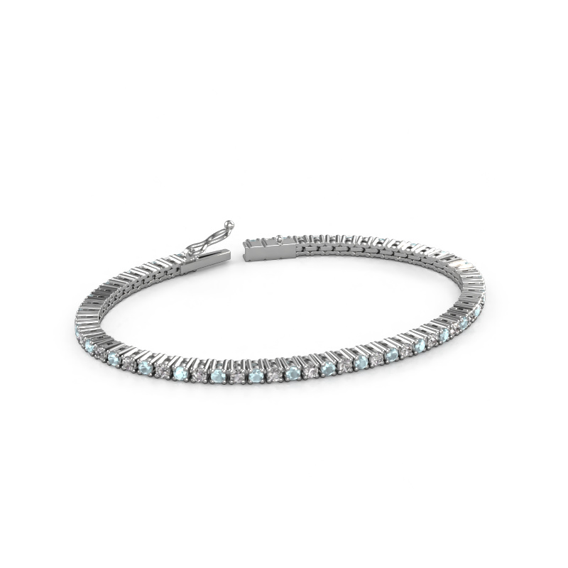Image of Tennis bracelet Karin 2.4 mm 585 white gold Aquamarine 2.4 mm