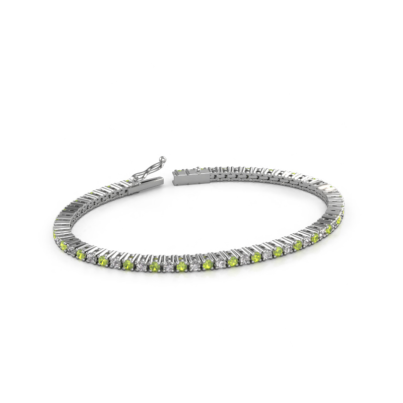 Bild von Tennisarmband Karin 2.4 mm 585 Weißgold Peridot 2.4 mm
