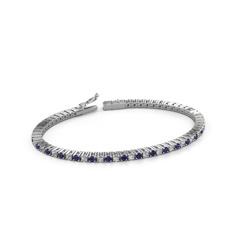 Image of Tennis bracelet Karin 2.4 mm 585 white gold Sapphire 2.4 mm