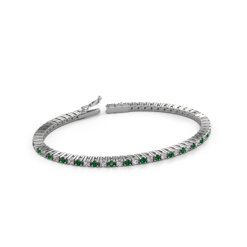 Image of Tennis bracelet Karin 2.4 mm 585 white gold Emerald 2.4 mm