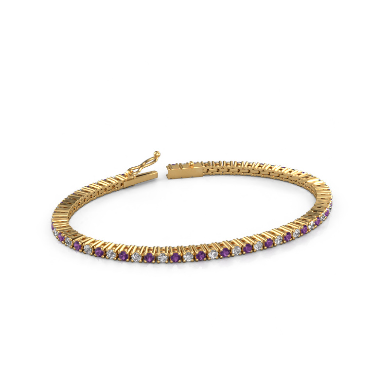 Bild von Tennisarmband Karin 2.4 mm 585 Gold Amethyst 2.4 mm