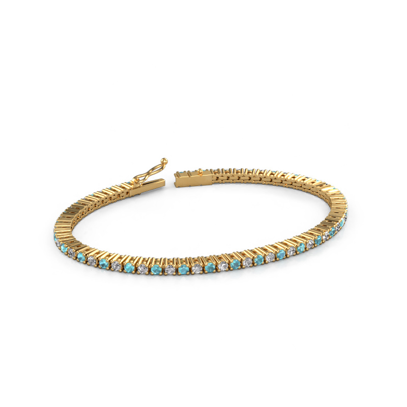Image de Bracelet tennis Karin 2.4 mm 585 or jaune Topaze bleue 2.4 mm