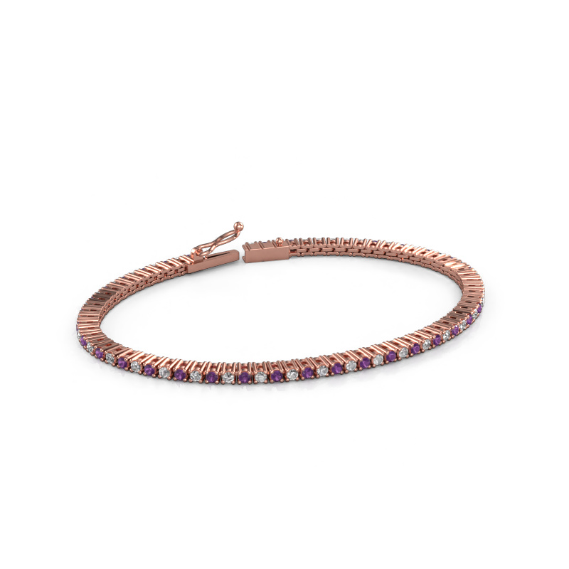 Bild von Tennisarmband Karin 2 mm 585 Roségold Amethyst 2 mm