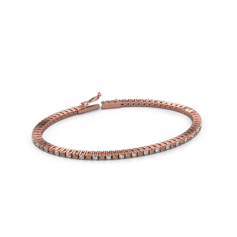 Image de Bracelet tennis Karin 2 mm 585 or rose Diamant brun 2.16 crt