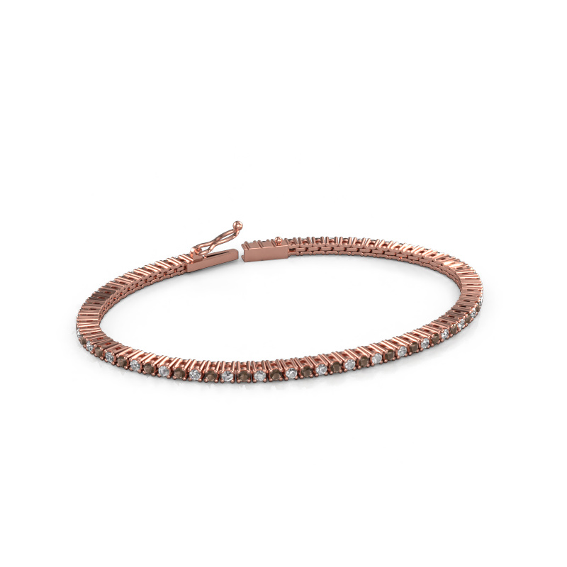 Bild von Tennisarmband Karin 2 mm 585 Roségold Rauchquarz 2 mm