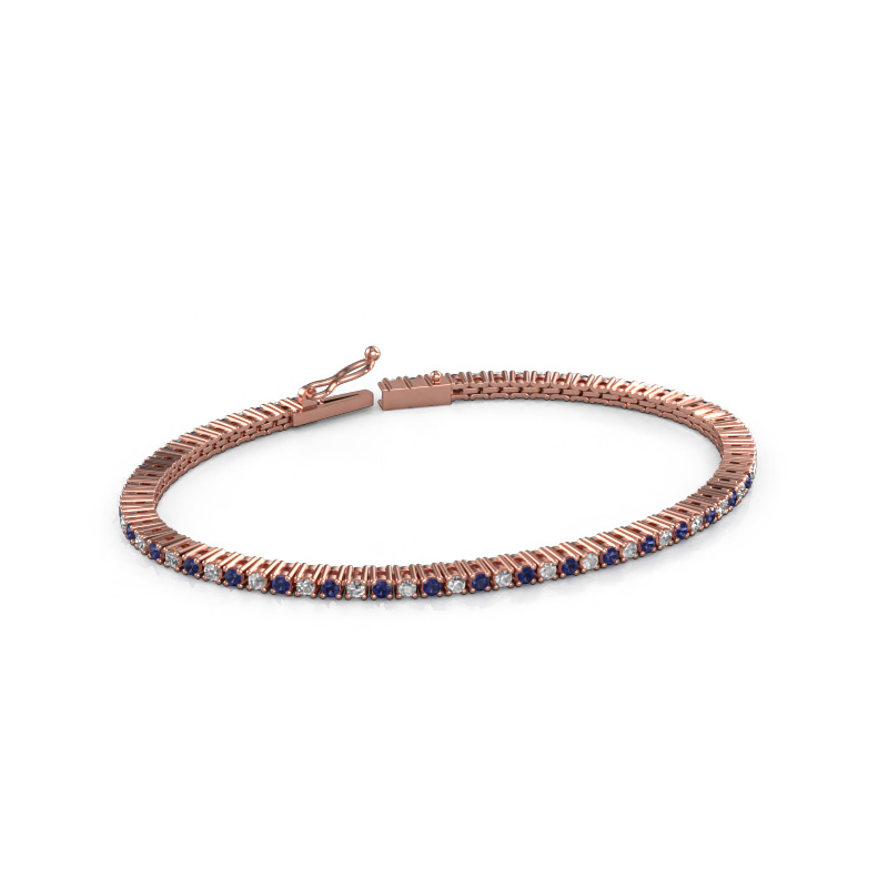 Image of Tennis bracelet Karin 2 mm 585 rose gold Sapphire 2 mm