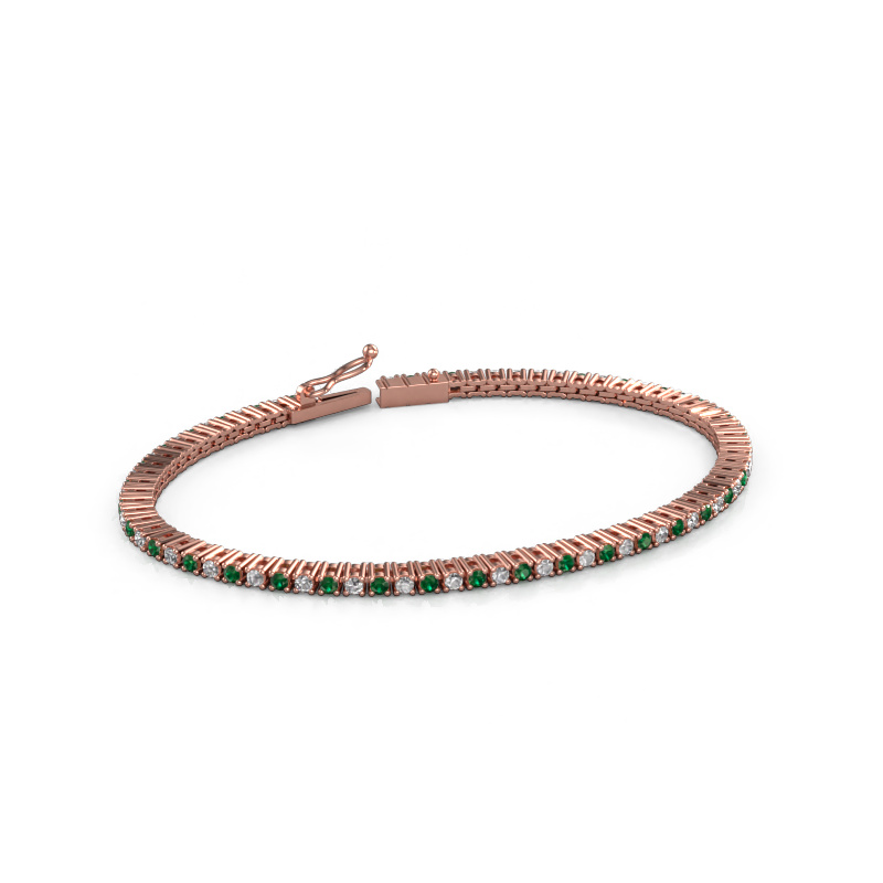 Image de Bracelet tennis Karin 2 mm 585 or rose Emeraude 2 mm
