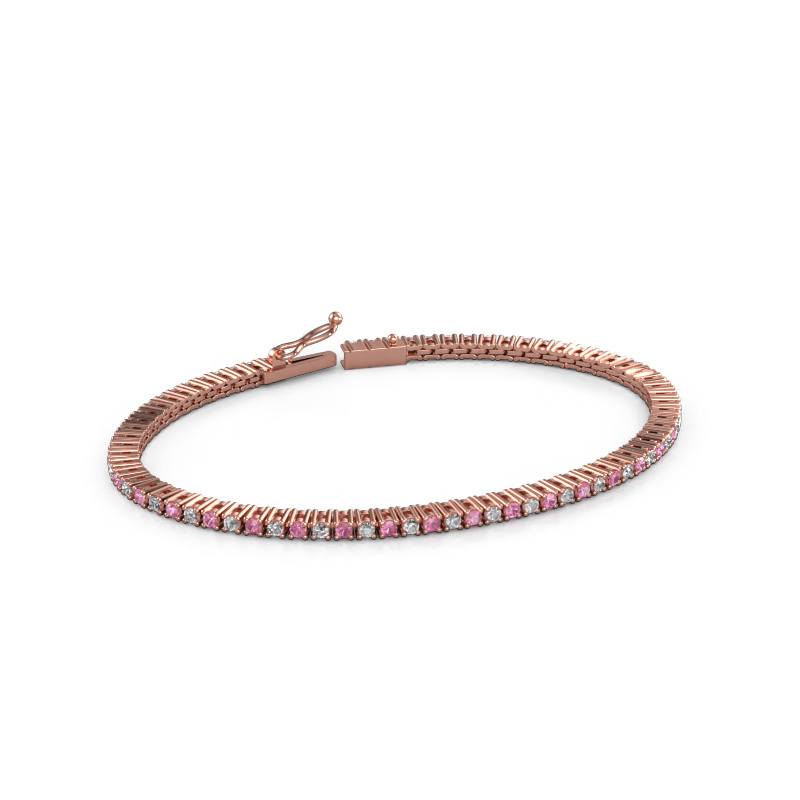 Bild von Tennisarmband Karin 2 mm 585 Roségold Pink Saphir 2 mm