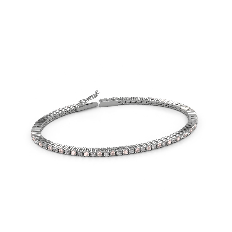 Image of Tennis bracelet Karin 2 mm 585 white gold Morganite champagne 2 mm