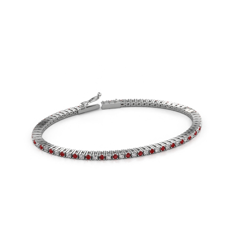 Image de Bracelet tennis Karin 2 mm 585 or blanc Rubis 2 mm