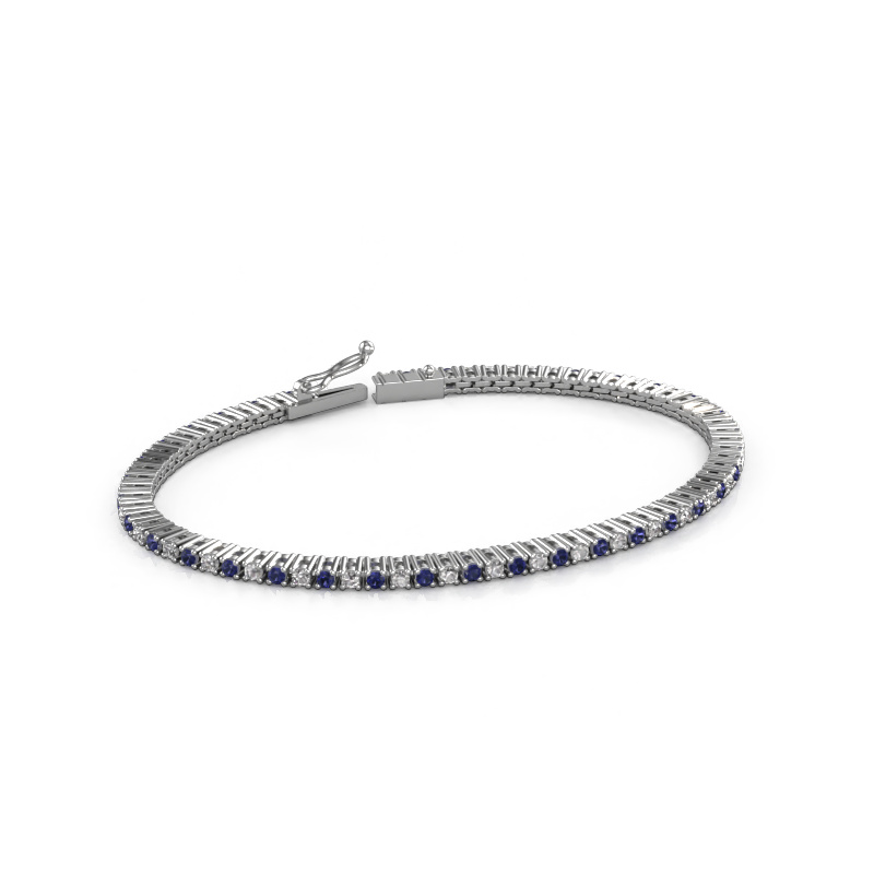 Image of Tennis bracelet Karin 2 mm 585 white gold Sapphire 2 mm