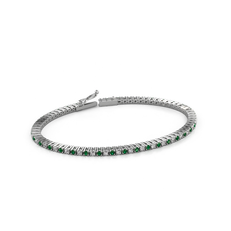 Image of Tennis bracelet Karin 2 mm 585 white gold Emerald 2 mm