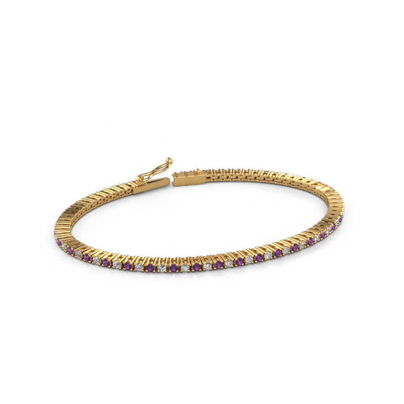 Bild von Tennisarmband Karin 2 mm 585 Gold Amethyst 2 mm