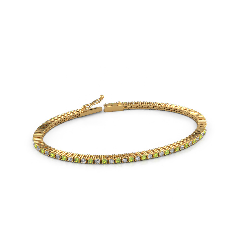 Image of Tennis bracelet Karin 2 mm 585 gold Peridot 2 mm