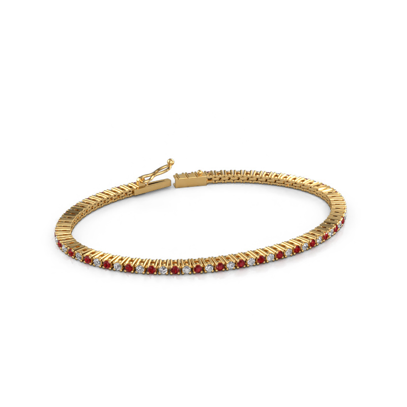 Image de Bracelet tennis Karin 2 mm 585 or jaune Rubis 2 mm