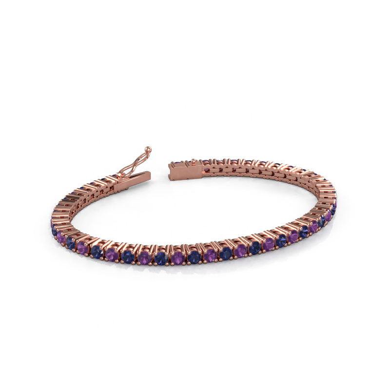 Image of Tennis bracelet Karin 3.5 mm 585 rose gold Amethyst 3.5 mm