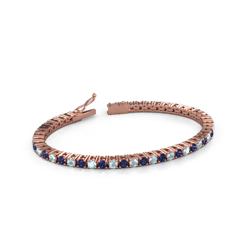 Bild von Tennisarmband Karin 3.5 mm 585 Roségold Aquamarin 3.5 mm