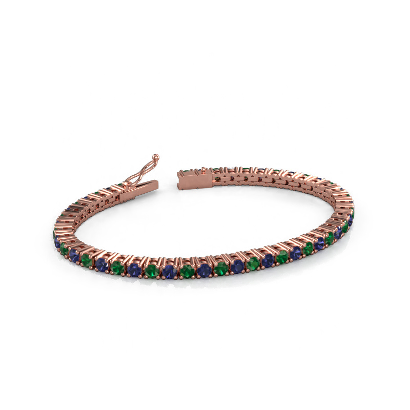 Image de Bracelet tennis Karin 3.5 mm 585 or rose Emeraude 3.5 mm