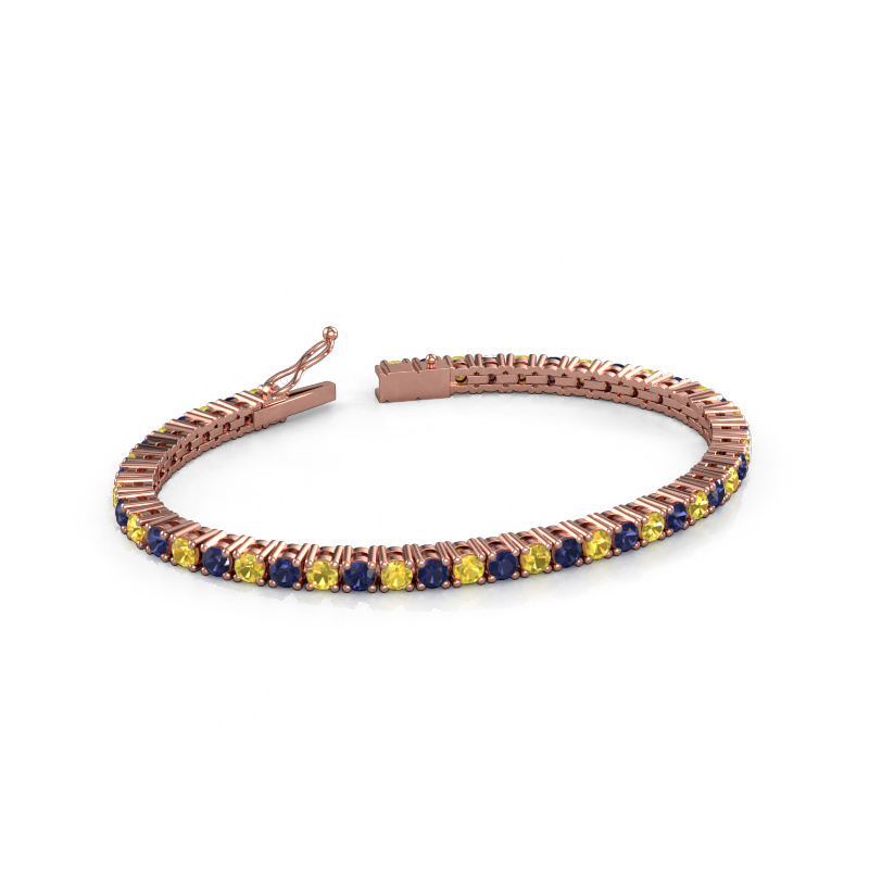 Image de Bracelet tennis Karin 3.5 mm 585 or rose Saphir jaune 3.5 mm