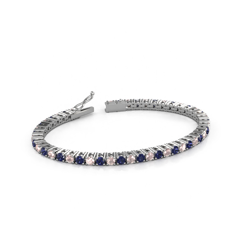 Image of Tennis bracelet Karin 3.5 mm 585 white gold Morganite champagne 3.5 mm