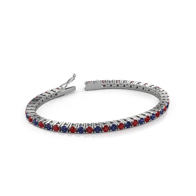 Image of Tennis bracelet Karin 3.5 mm 585 white gold Ruby 3.5 mm