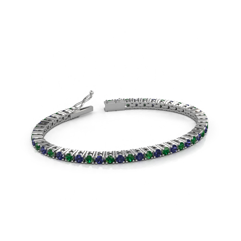 Image of Tennis bracelet Karin 3.5 mm 585 white gold Emerald 3.5 mm