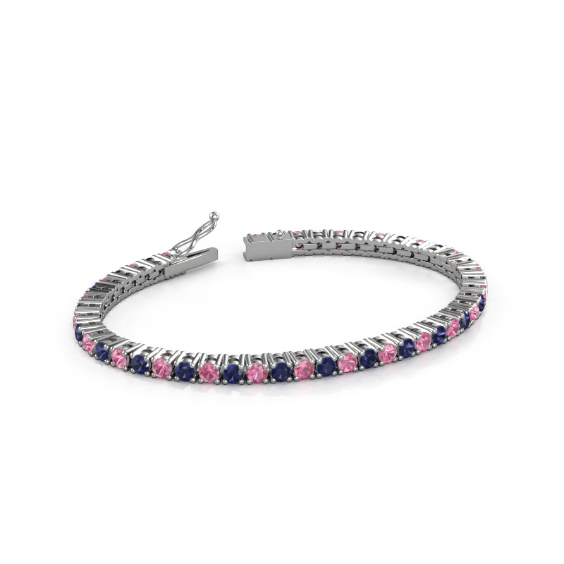 Image of Tennis bracelet Karin 3.5 mm 585 white gold Pink sapphire 3.5 mm