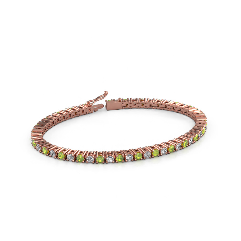 Bild von Tennisarmband Karin 3 mm 585 Roségold Peridot 3 mm