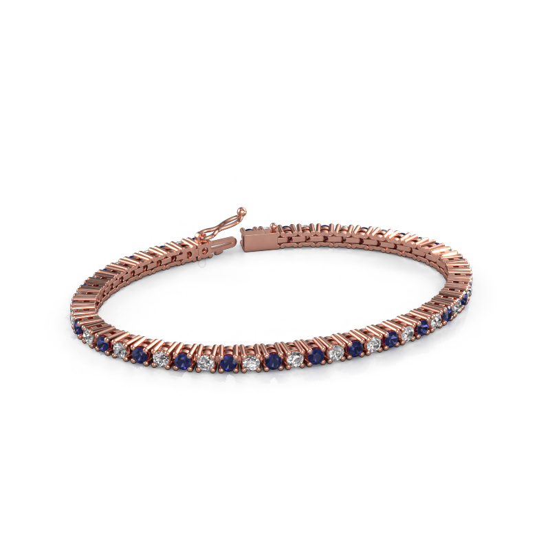 Image of Tennis bracelet Karin 3 mm 585 rose gold Sapphire 3 mm