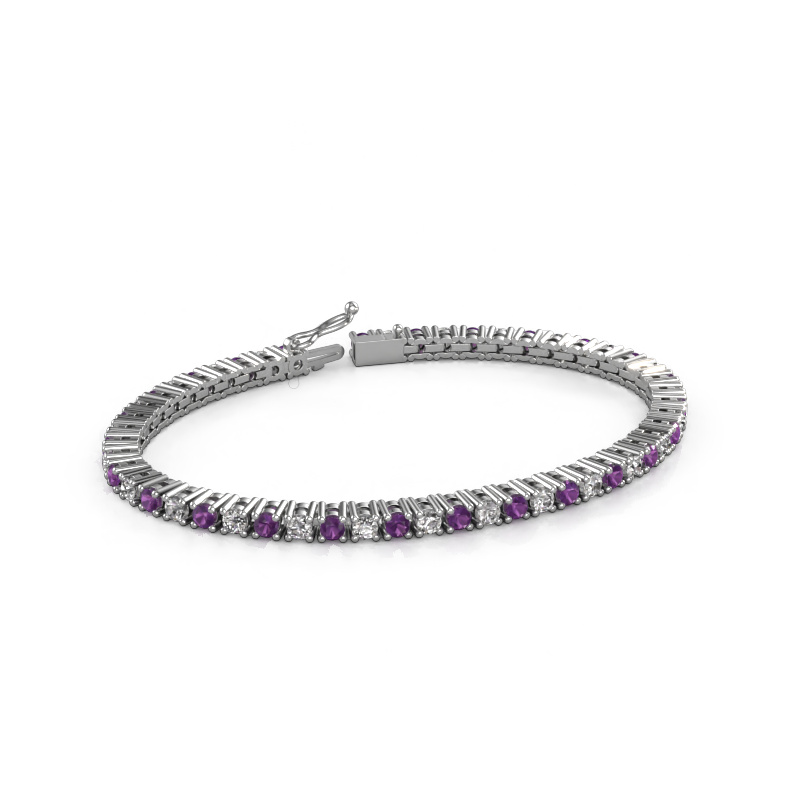Bild von Tennisarmband Karin 3 mm 585 Weißgold Amethyst 3 mm