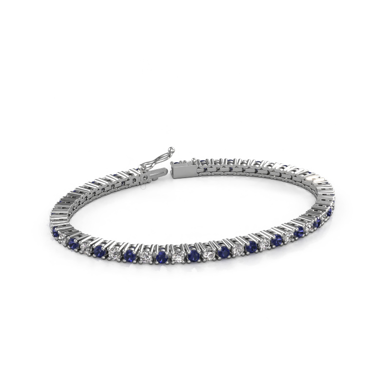 Image of Tennis bracelet Karin 3 mm 585 white gold Sapphire 3 mm