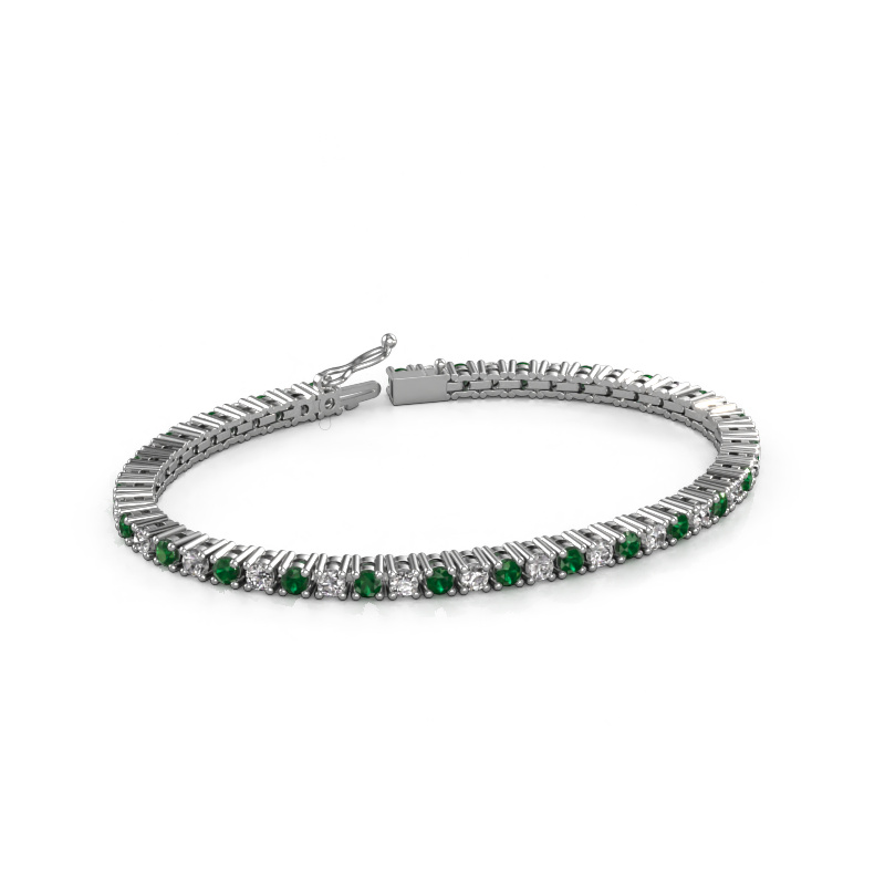 Image of Tennis bracelet Karin 3 mm 585 white gold Emerald 3 mm