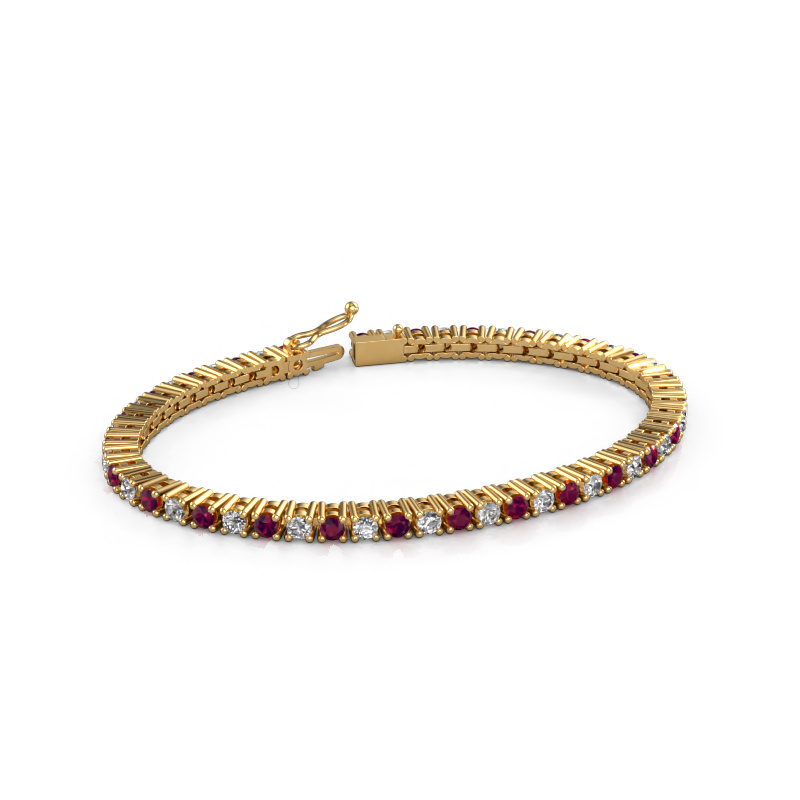 Bild von Tennisarmband Karin 3 mm 585 Gold Rhodolit 3 mm
