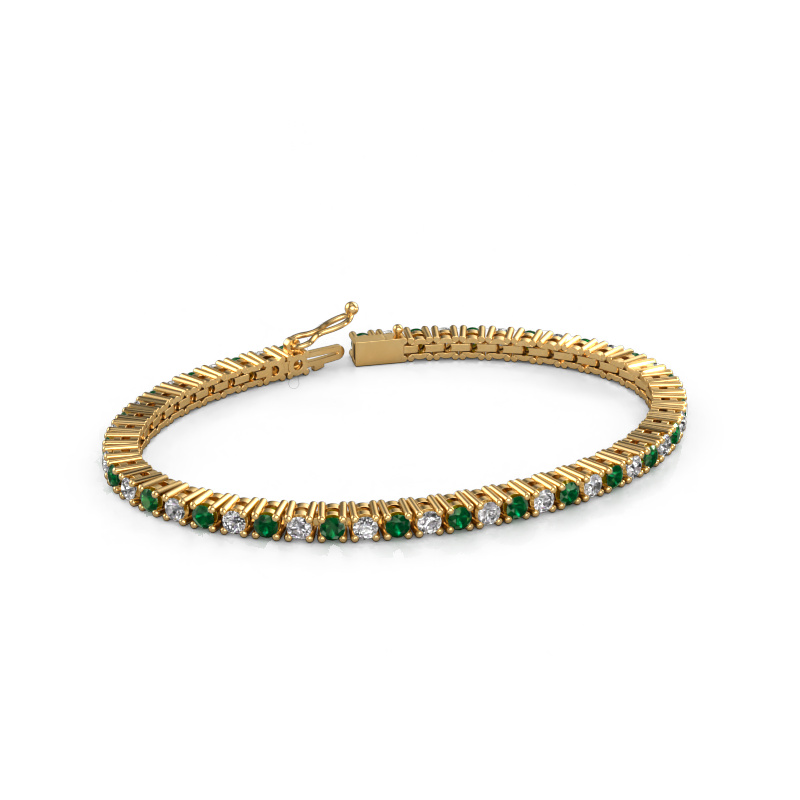 Image of Tennis bracelet Karin 3 mm 585 gold Emerald 3 mm