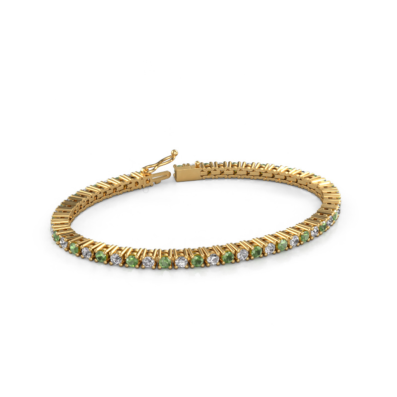 Image of Tennis bracelet Karin 3 mm 585 gold Tourmaline green 3 mm