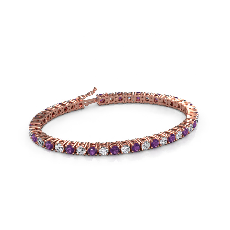 Image of Tennis bracelet Karin 4 mm 585 rose gold Amethyst 4 mm