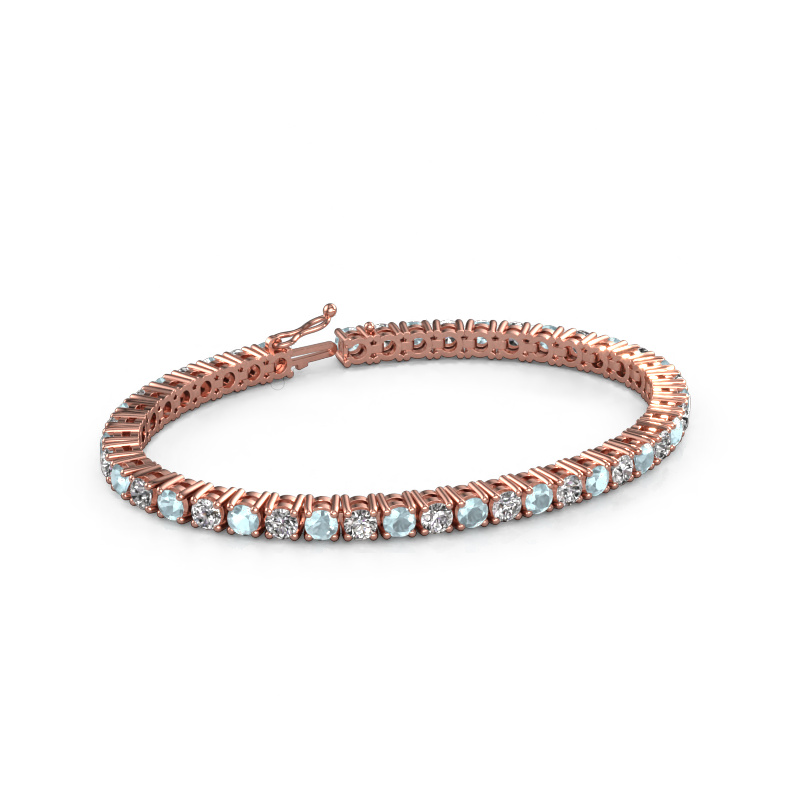 Bild von Tennisarmband Karin 4 mm 585 Roségold Aquamarin 4 mm