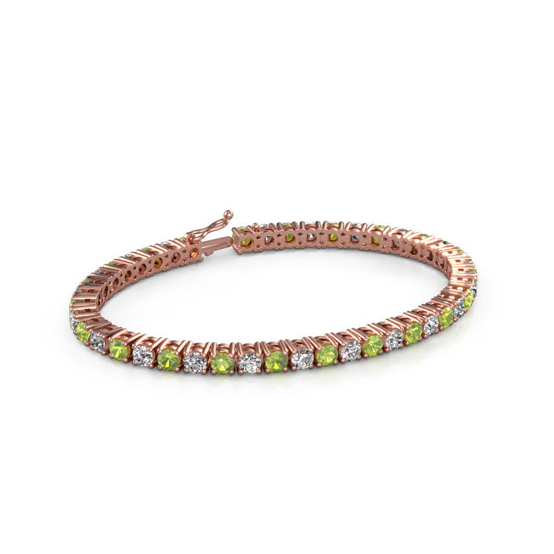 Image of Tennis bracelet Karin 4 mm 585 rose gold Peridot 4 mm