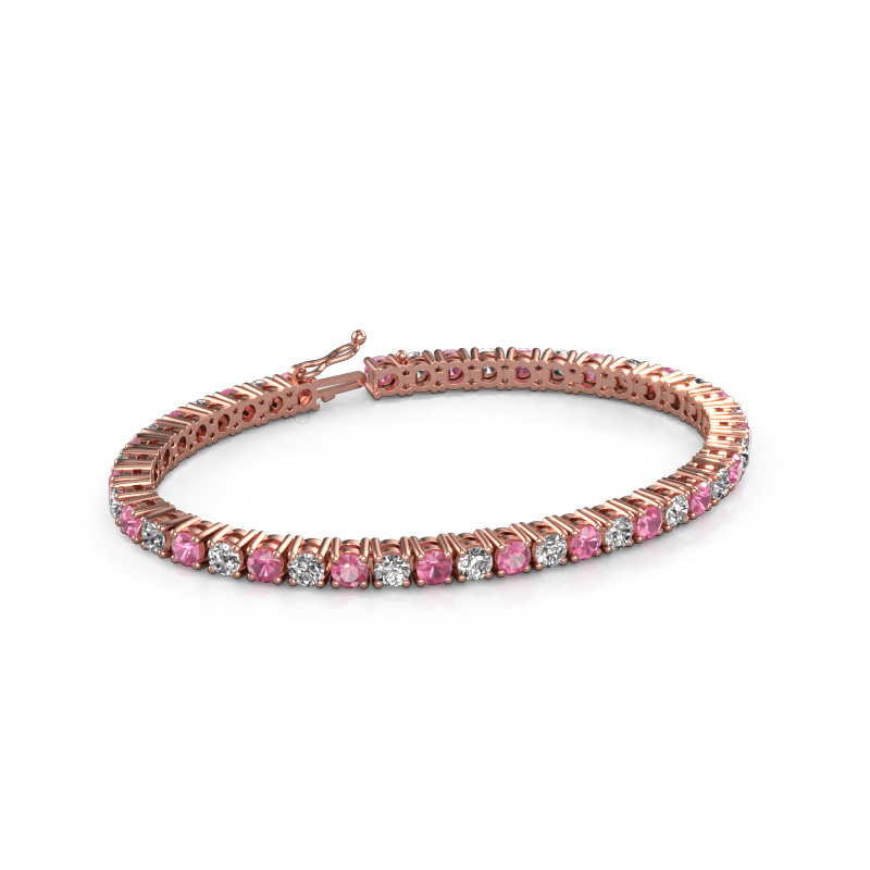 Bild von Tennisarmband Karin 4 mm 585 Roségold Pink Saphir 4 mm