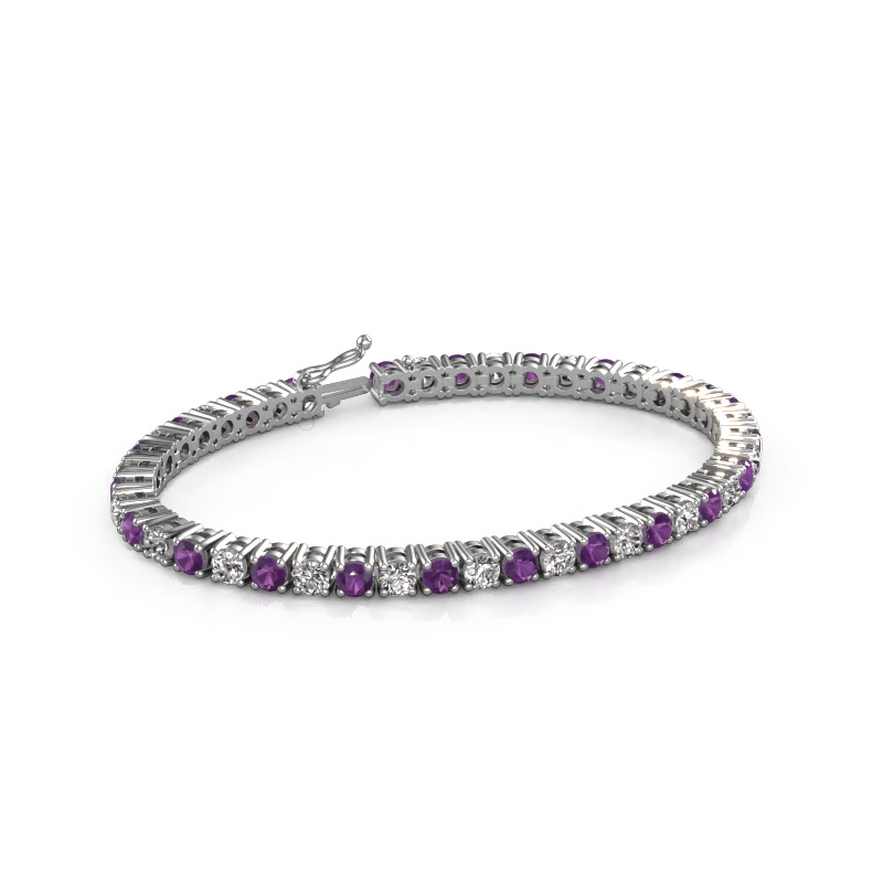 Image of Tennis bracelet Karin 4 mm 585 white gold Amethyst 4 mm