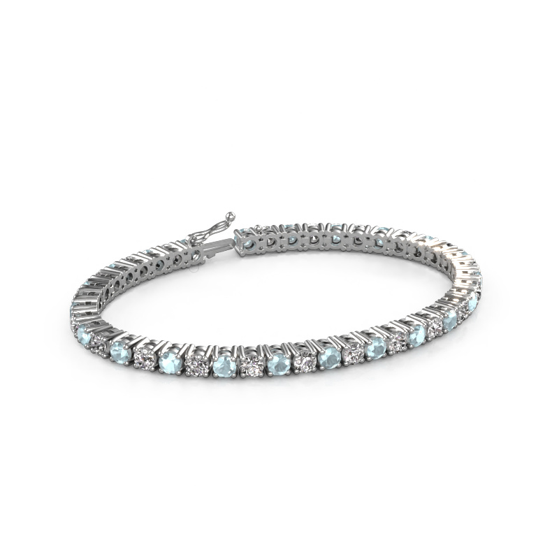 Image of Tennis bracelet Karin 4 mm 585 white gold Aquamarine 4 mm