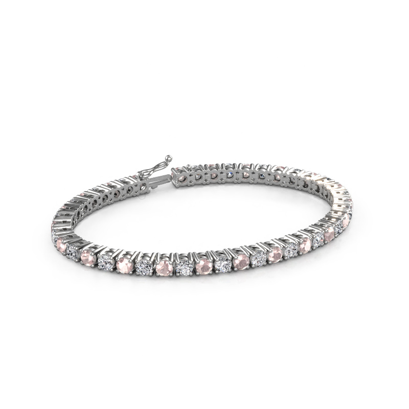 Image of Tennis bracelet Karin 4 mm 585 white gold Morganite champagne 4 mm