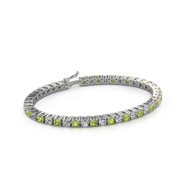 Bild von Tennisarmband Karin 4 mm 585 Weißgold Peridot 4 mm
