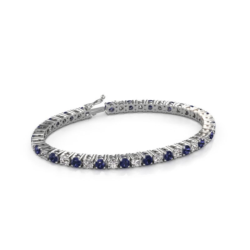 Image of Tennis bracelet Karin 4 mm 585 white gold Sapphire 4 mm